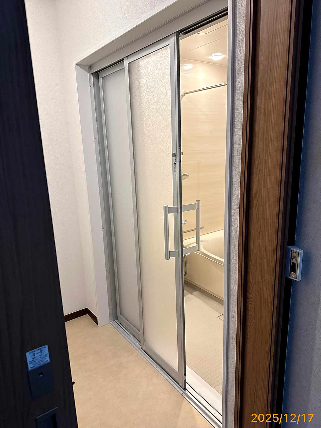 浴室入口の幅拡張工事後